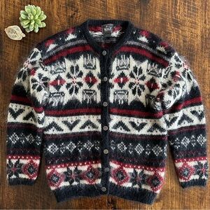 Woolrich Black and Red Patterned Cardigan